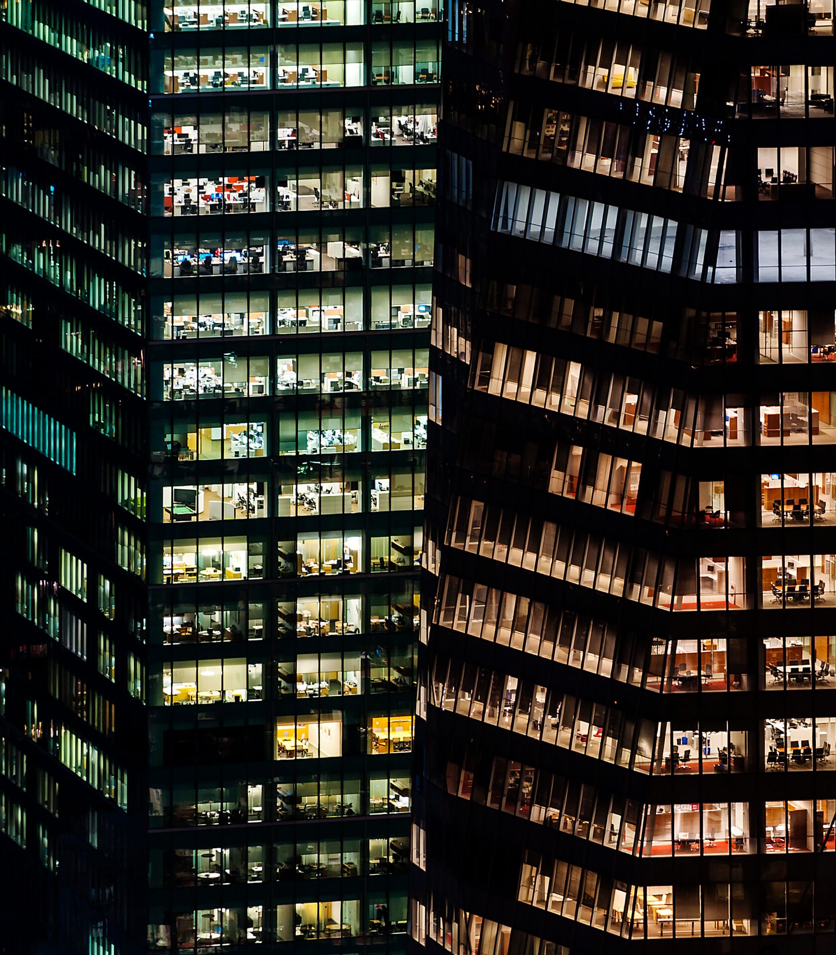 New York, New York, USA,USA,Illuminated highrise buildings at night